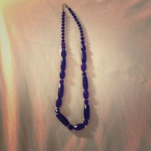 Long purple beaded necklace